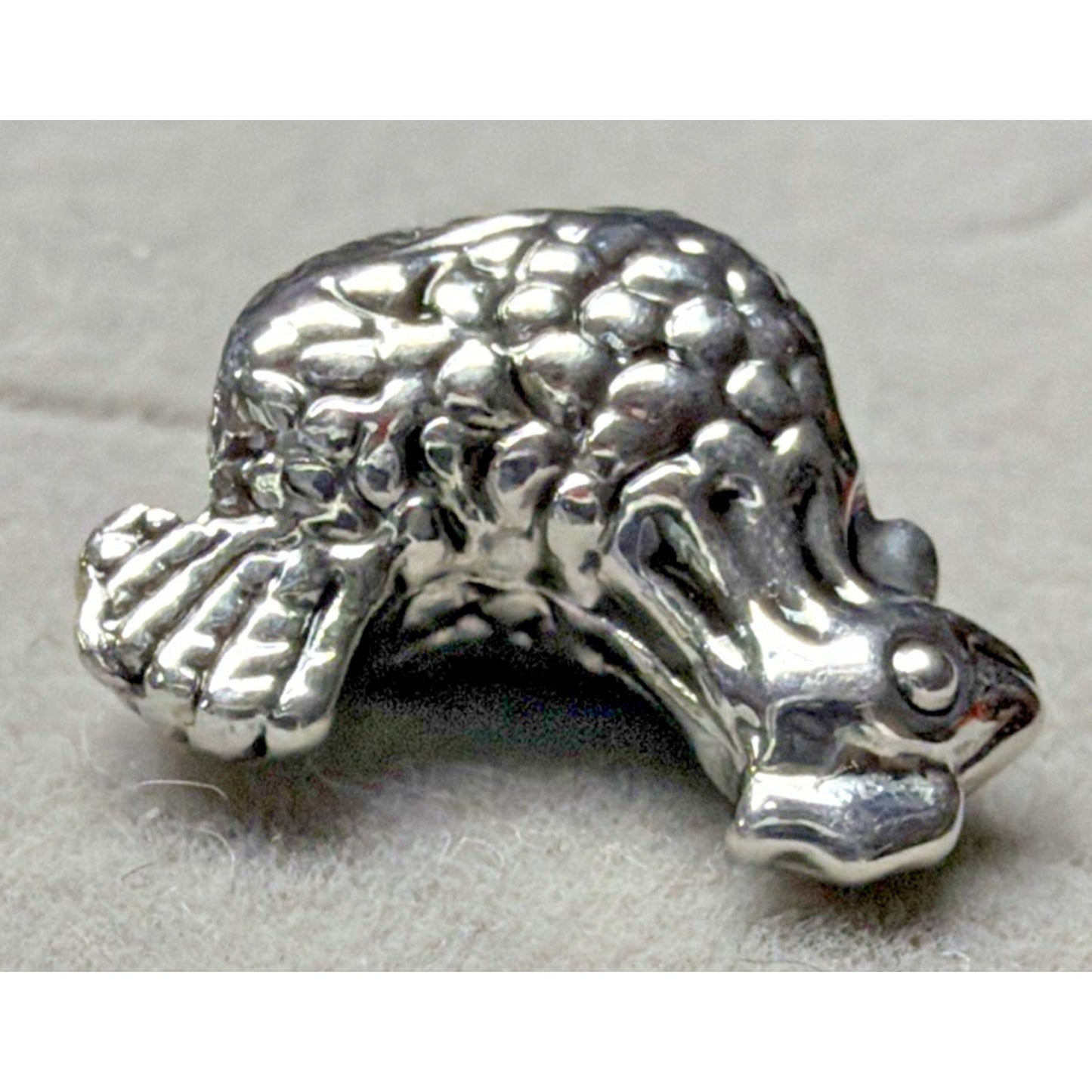 Vintage Sterling Silver Rooster Hen Chicken Bead Charm