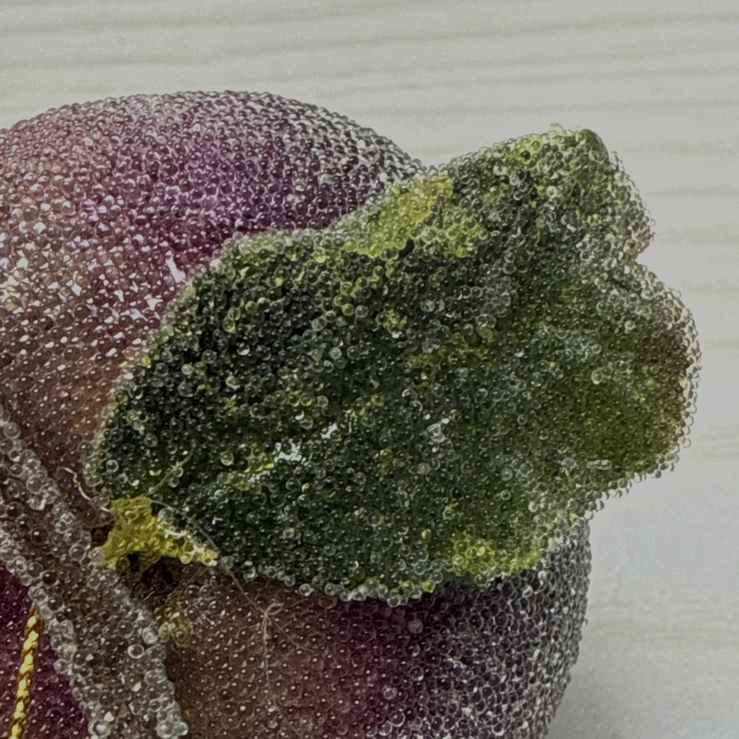 Vintage Lot of 5 Beaded Sugar Frosted Faux Fruit Christmas Ornaments