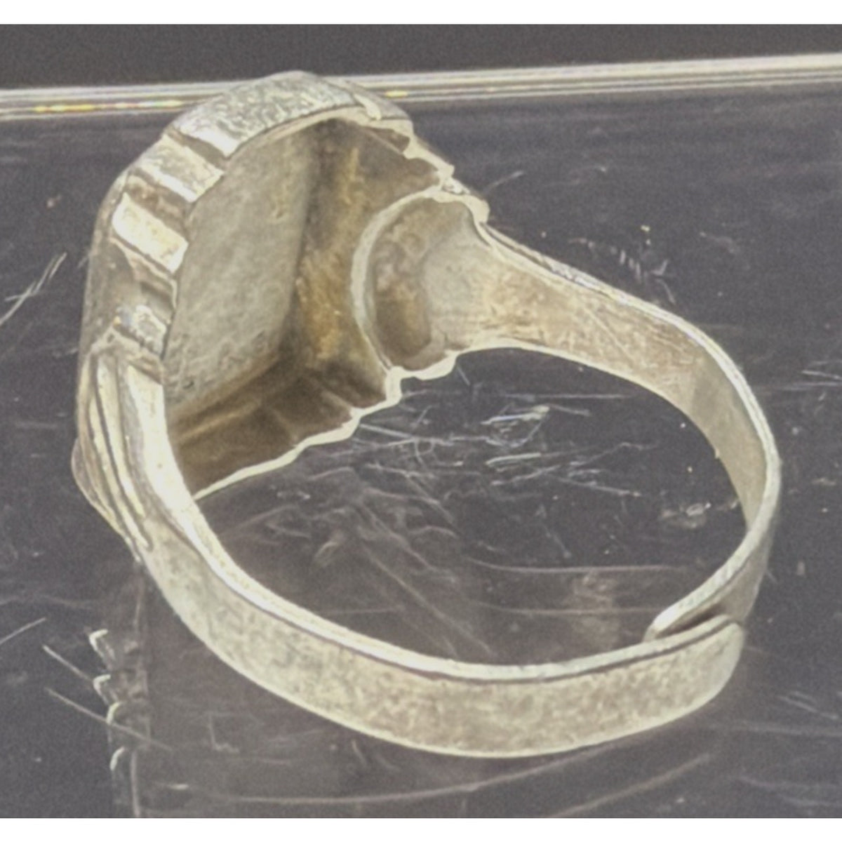 Vtg Sterling Silver 4H Clover Ring Signet Club Adjustable Sz 9.5