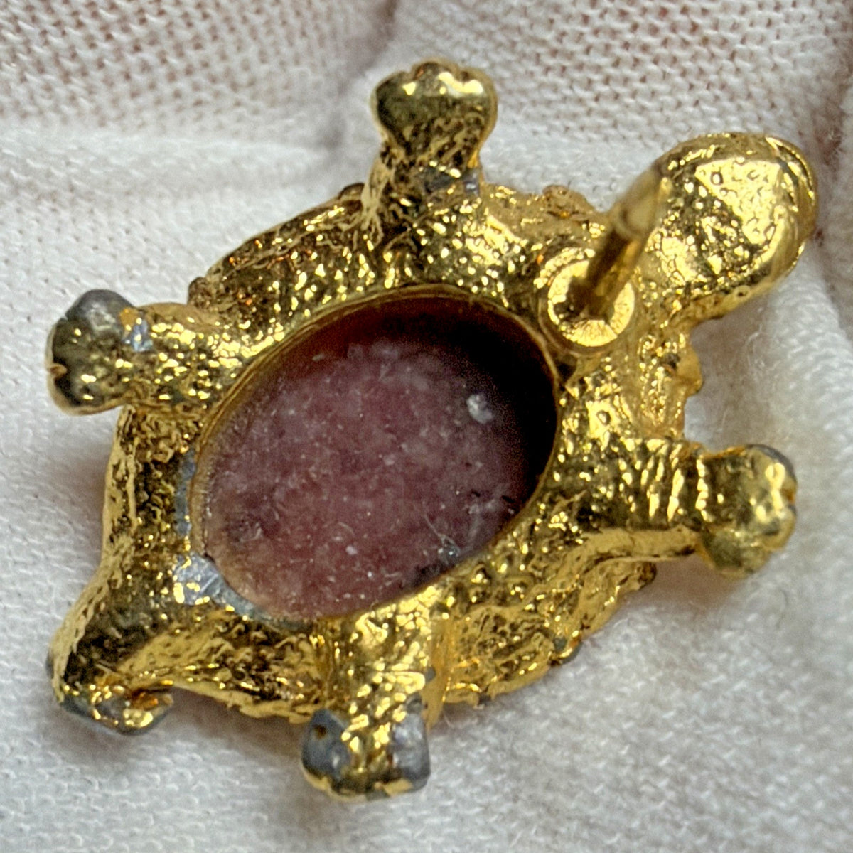 Vintage Turtle Pin Scarab Carved Egyptian As Is