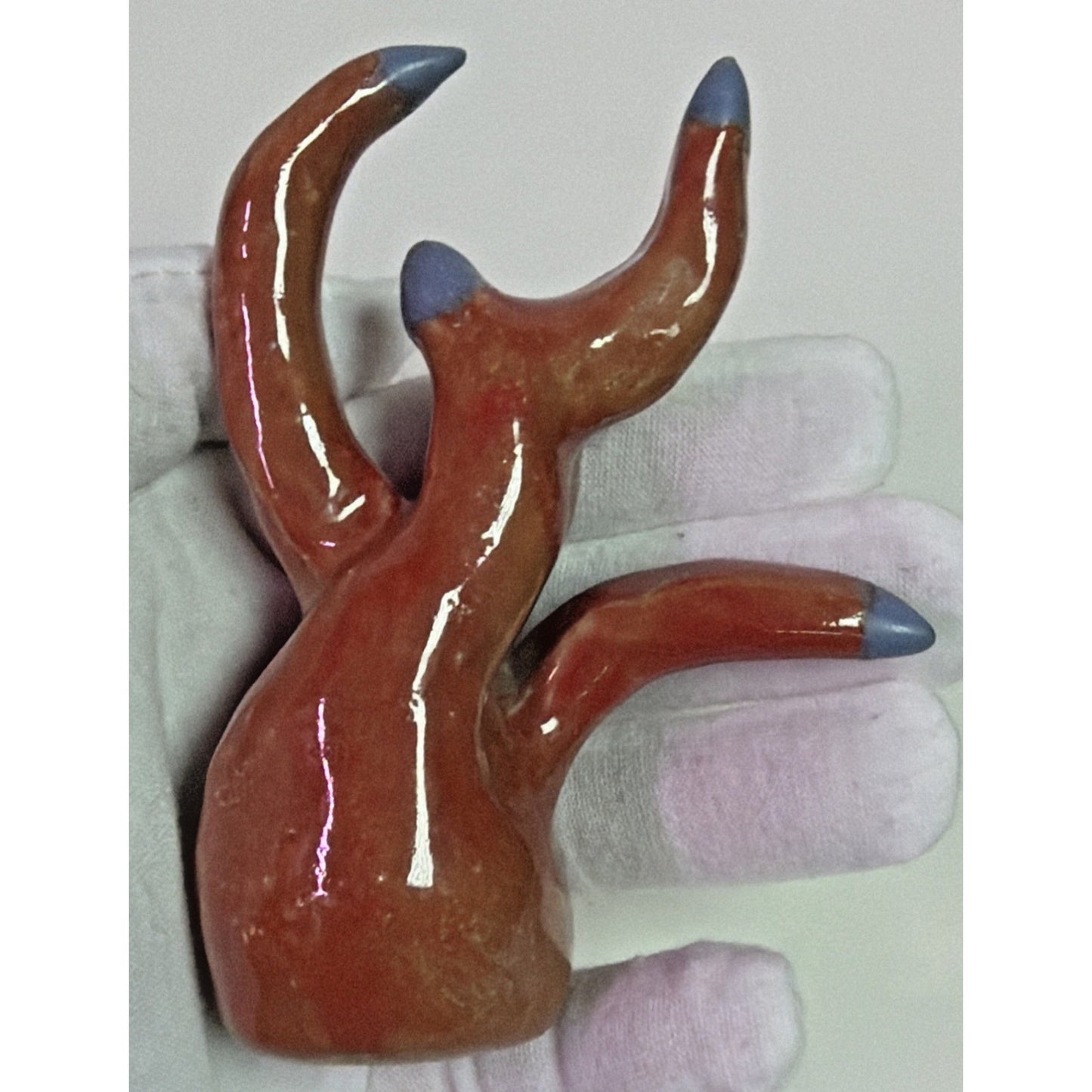 Lot of 2 Anemone Sea Creature Reef Coral Sculptures Organic Ring Jewelry Holders