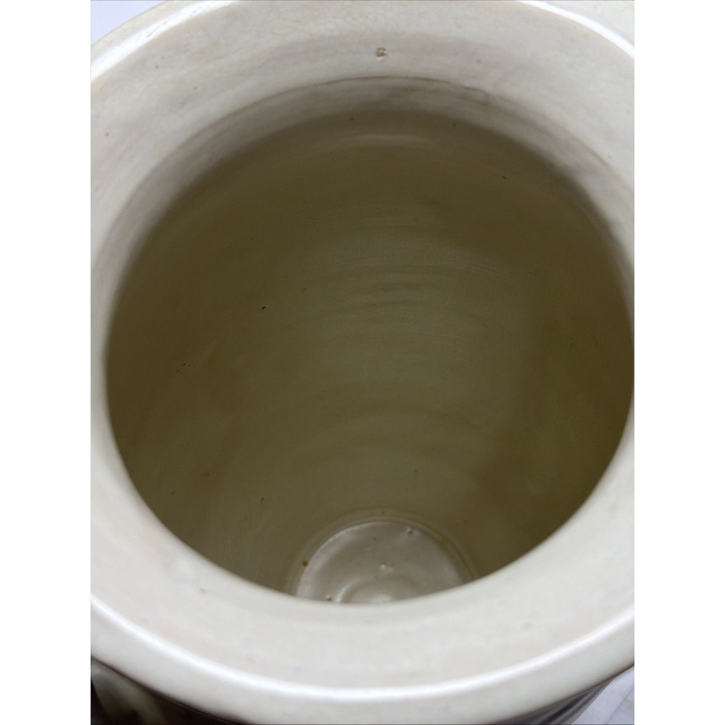 Art Deco McCoy Pottery White Matte Sand Dollar Vase Handles 14" As Is