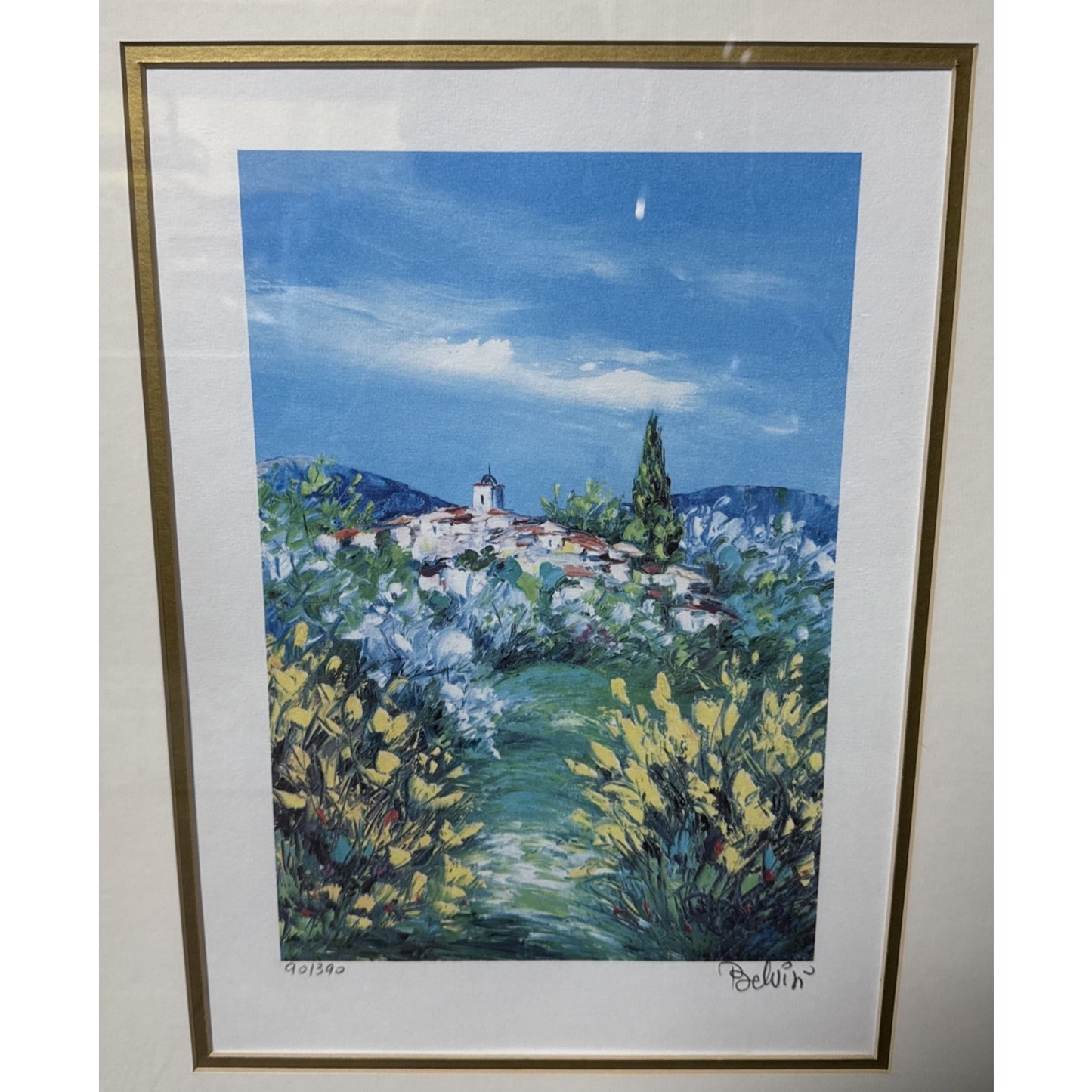 Belvisi Country Side #1 Lithograph Signed Number 90/390 Framed Matted As-Is