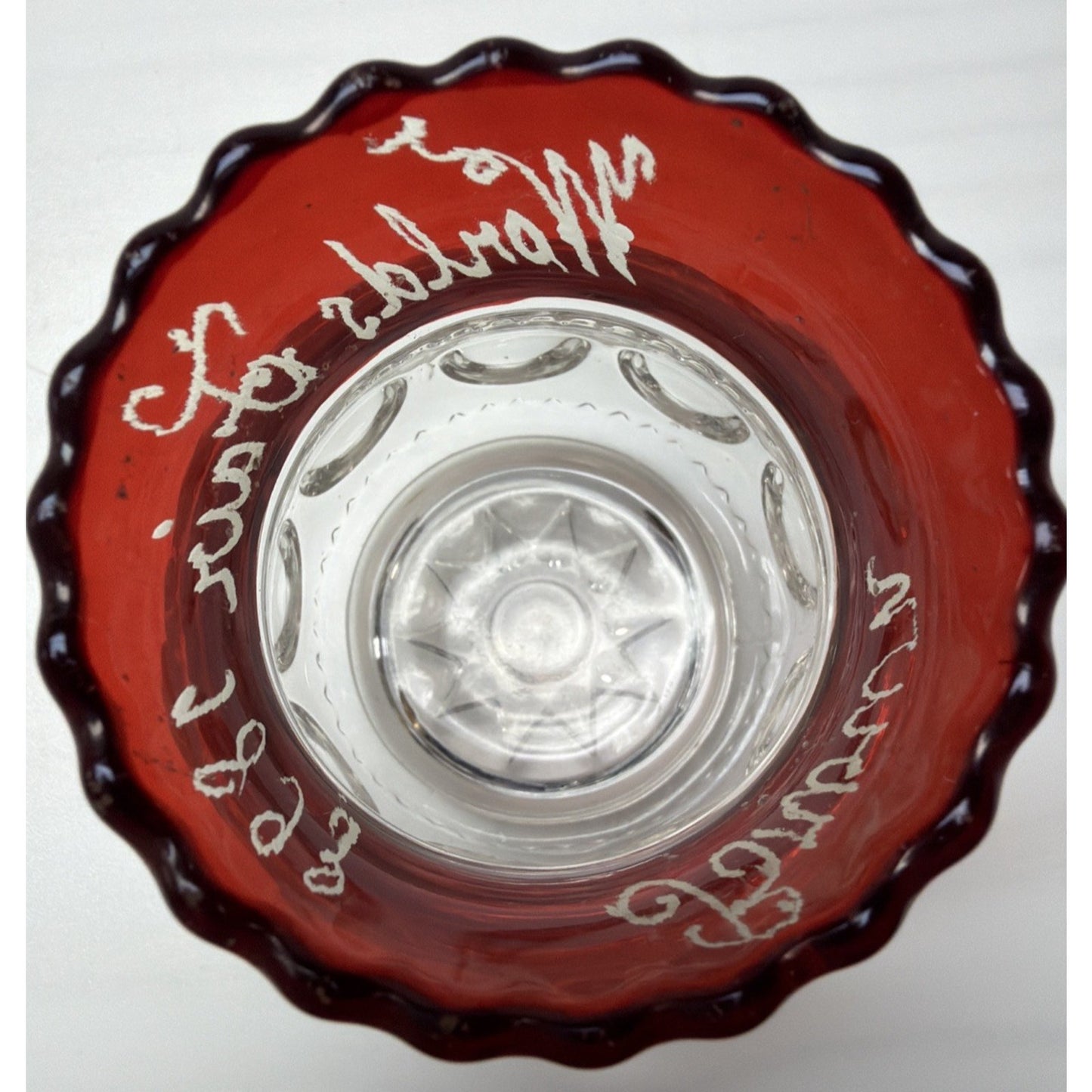 EAPG Adams Glass Xlcr Ruby Flash Kings Crown Thumbprint Spooner Worlds Fair 1893