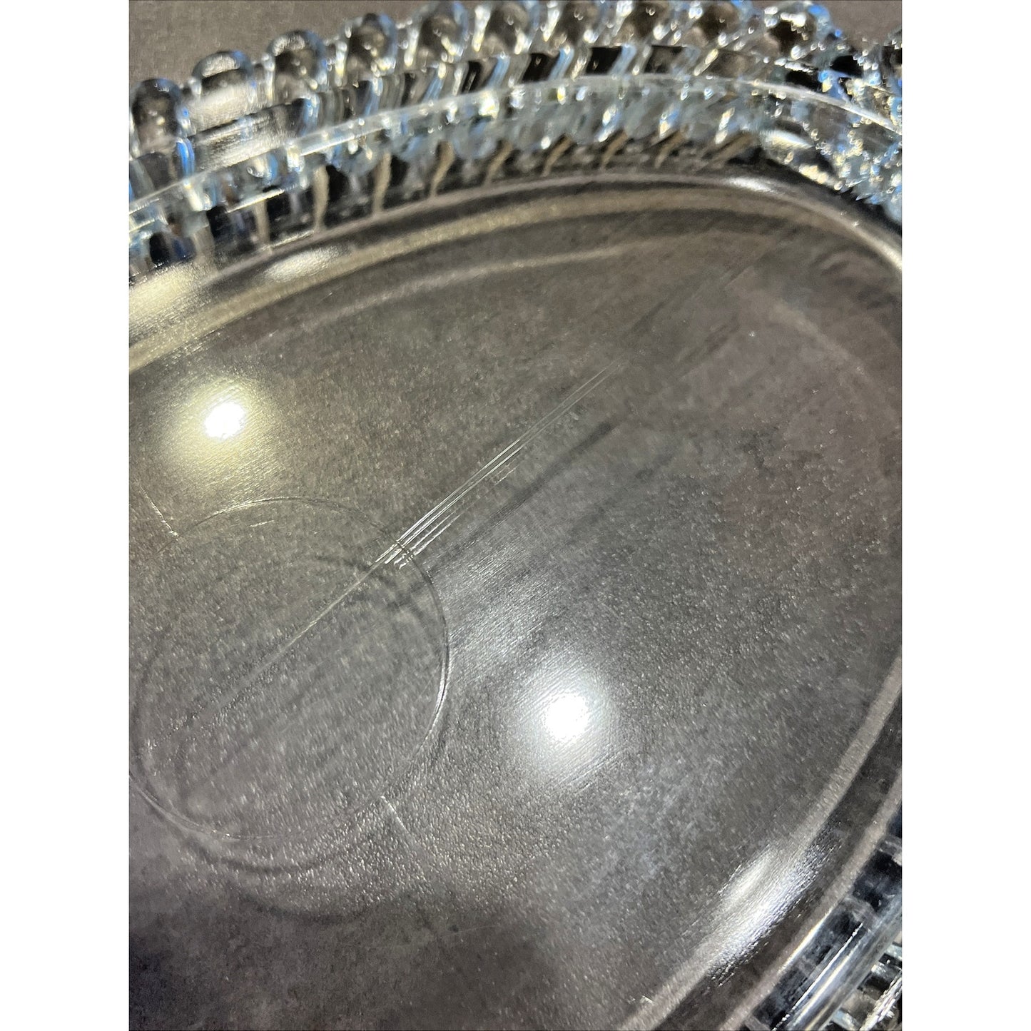 Vintage Ornate Glass Vanity Tray Dresser Mirror Aged Glass Fanned As Is