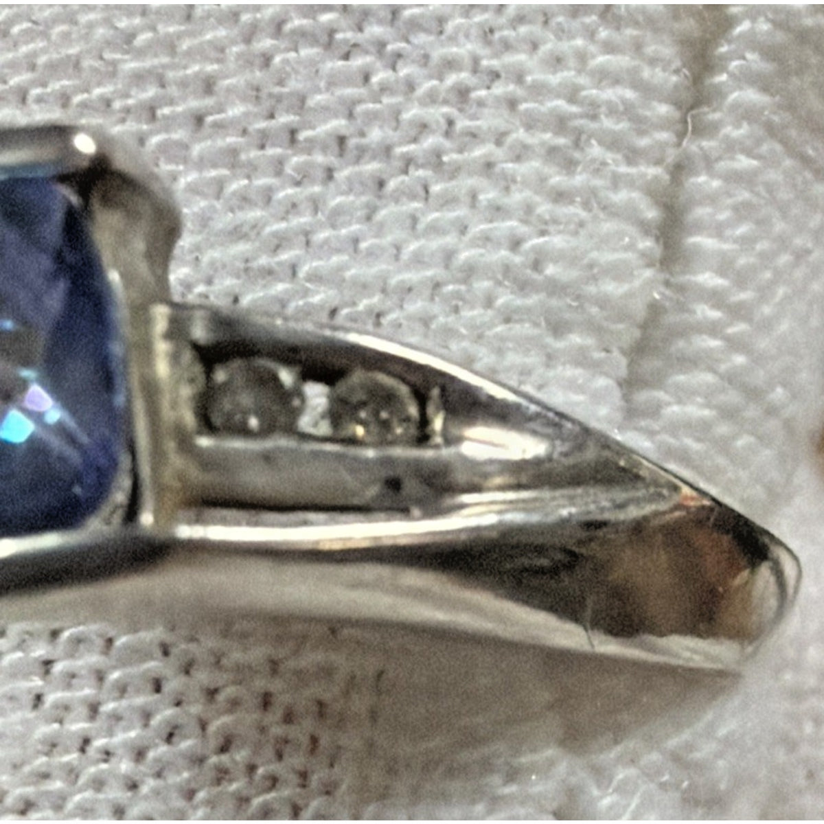 Vintage Star Ring Inc P4SR Diamond Topaz Ring Platina 4 Sz 7 Read Description