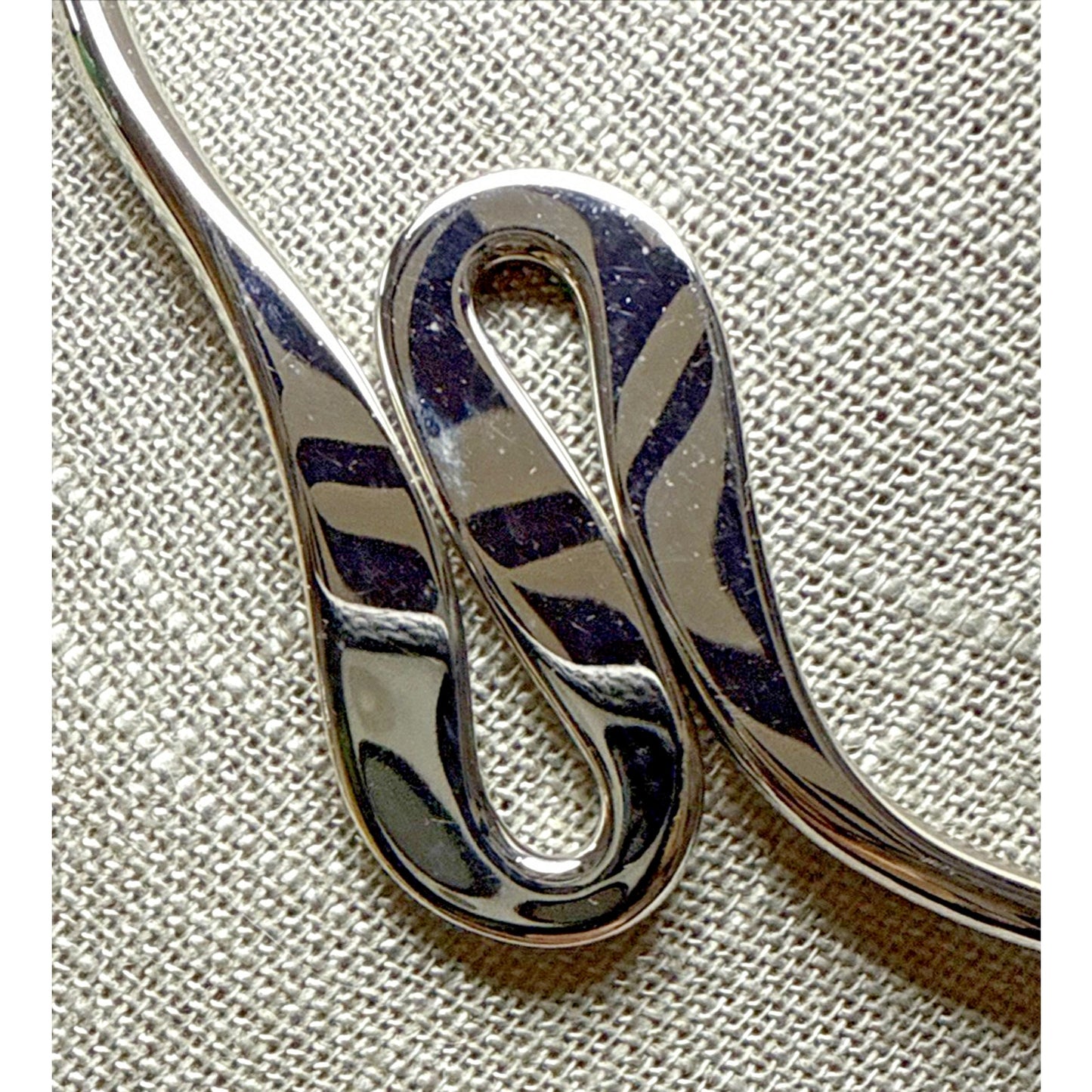 Vintage Napier Modernist Silver Tone Twisted Collar Necklace