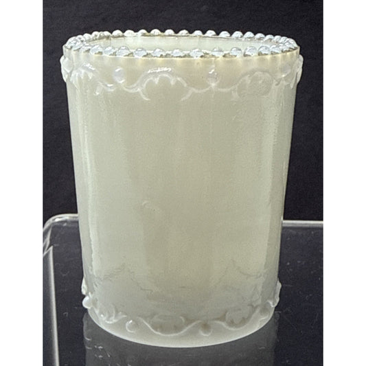 EAPG Unidentified Milk Glass Toothpick Matchstick Tobacco Childs Bead Scroll