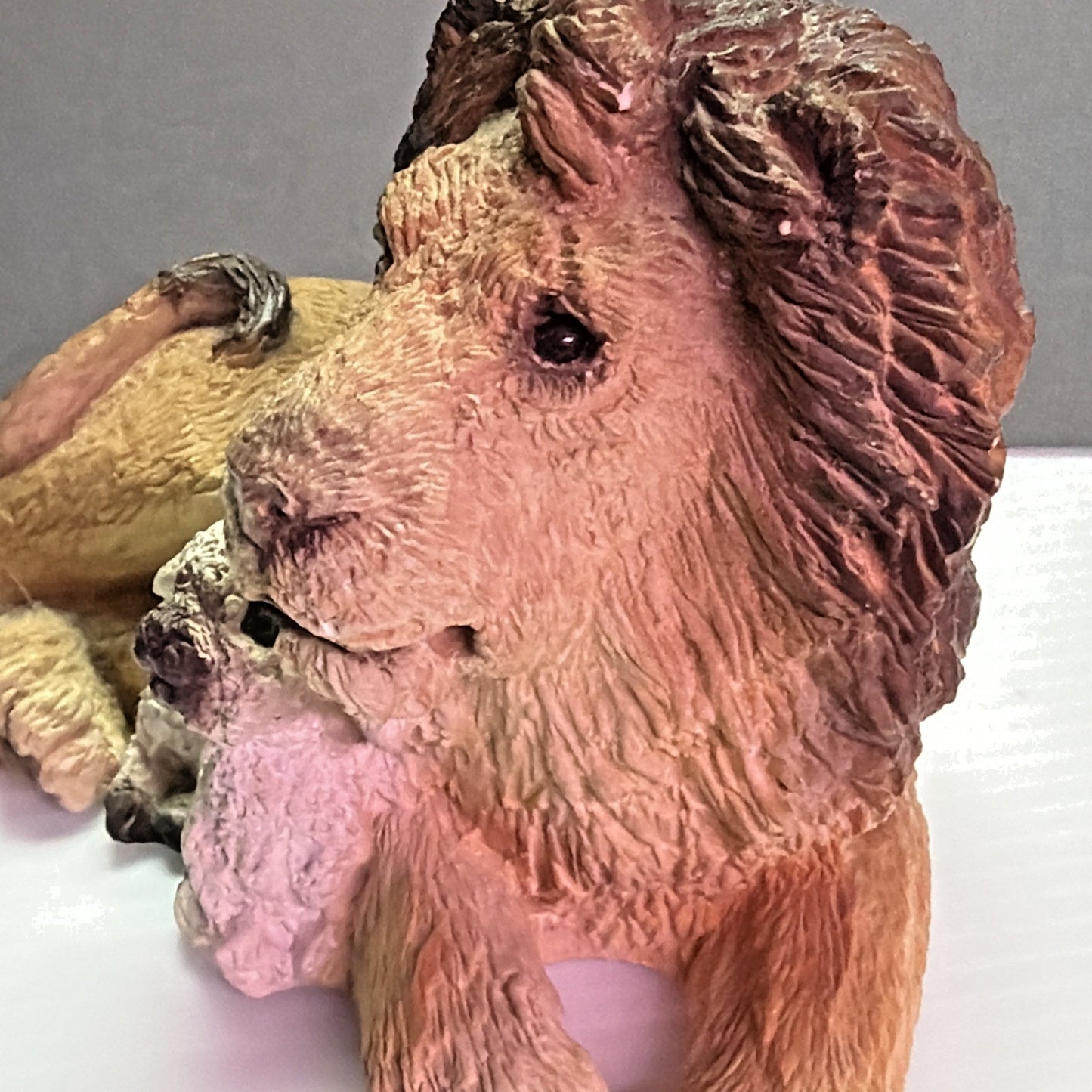 Vintage Stone Critters Lion and Lamb SC-404 Figurine 1992 Ginger Hunter