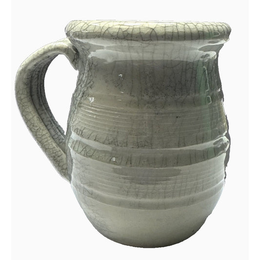 L Taylor Studio Art Pottery Large Celadon Green Crackle Glaze Mug Banded