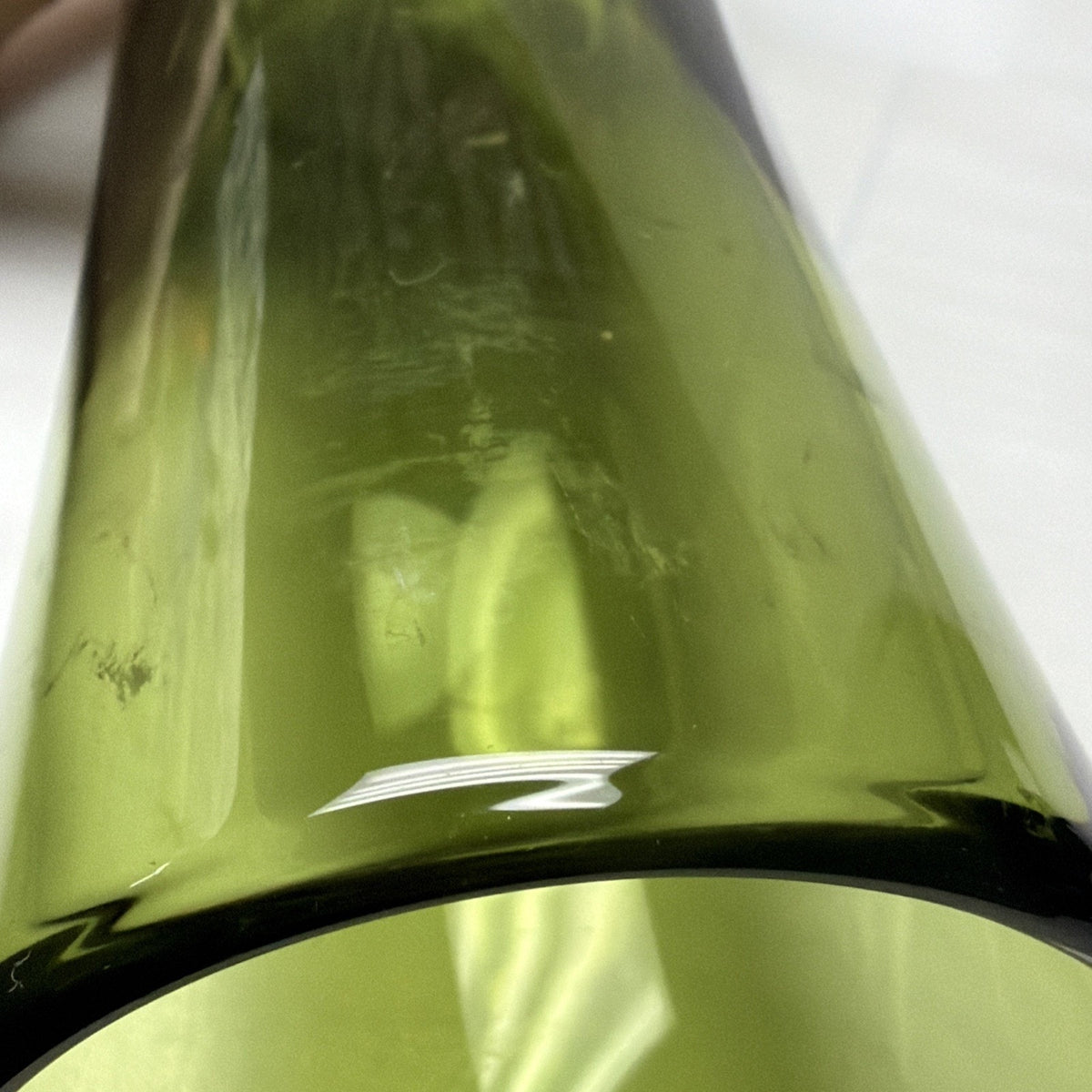 MCM Iittala Finland Anna Olive Green Glass Vase Jorma Vennola As Is Read