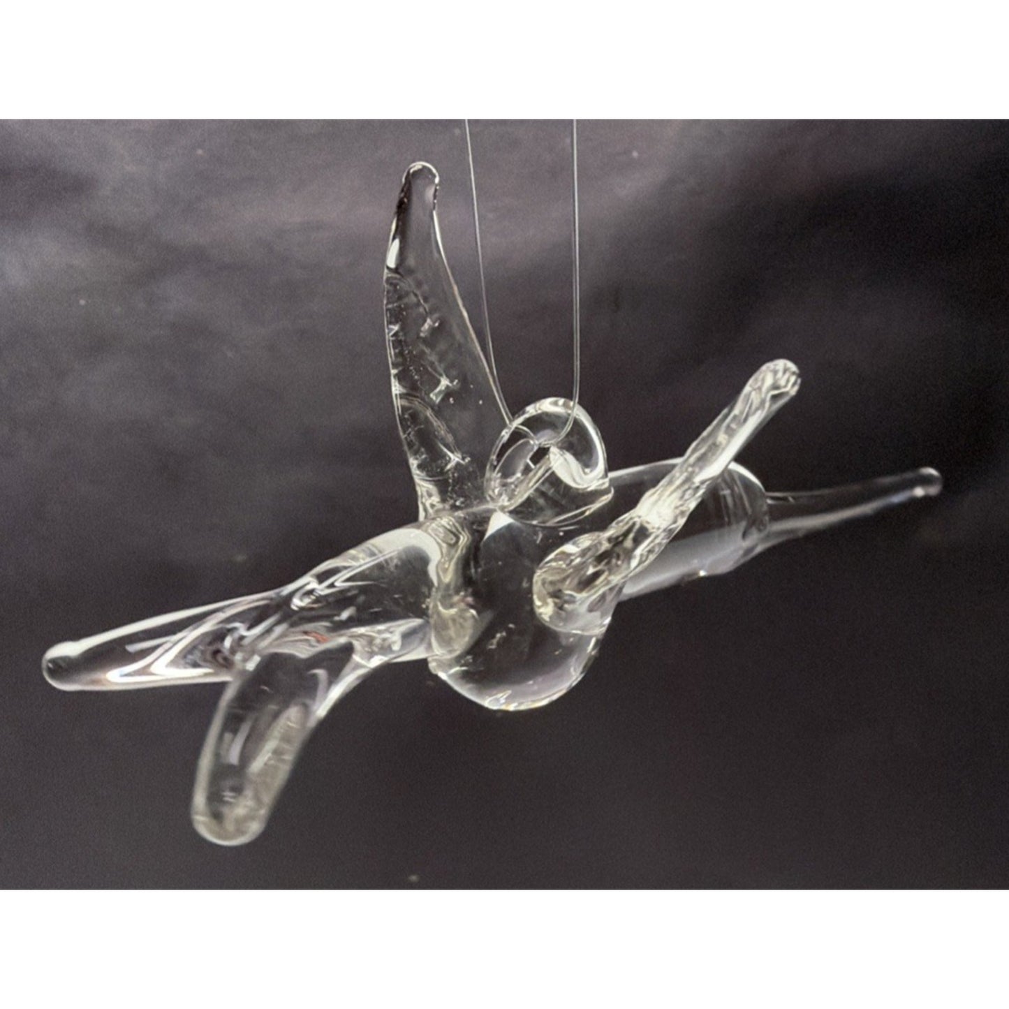 Vintage Lot of 2 Hand Blown Glass Hummingbird Ornaments Suncatcher Figurines