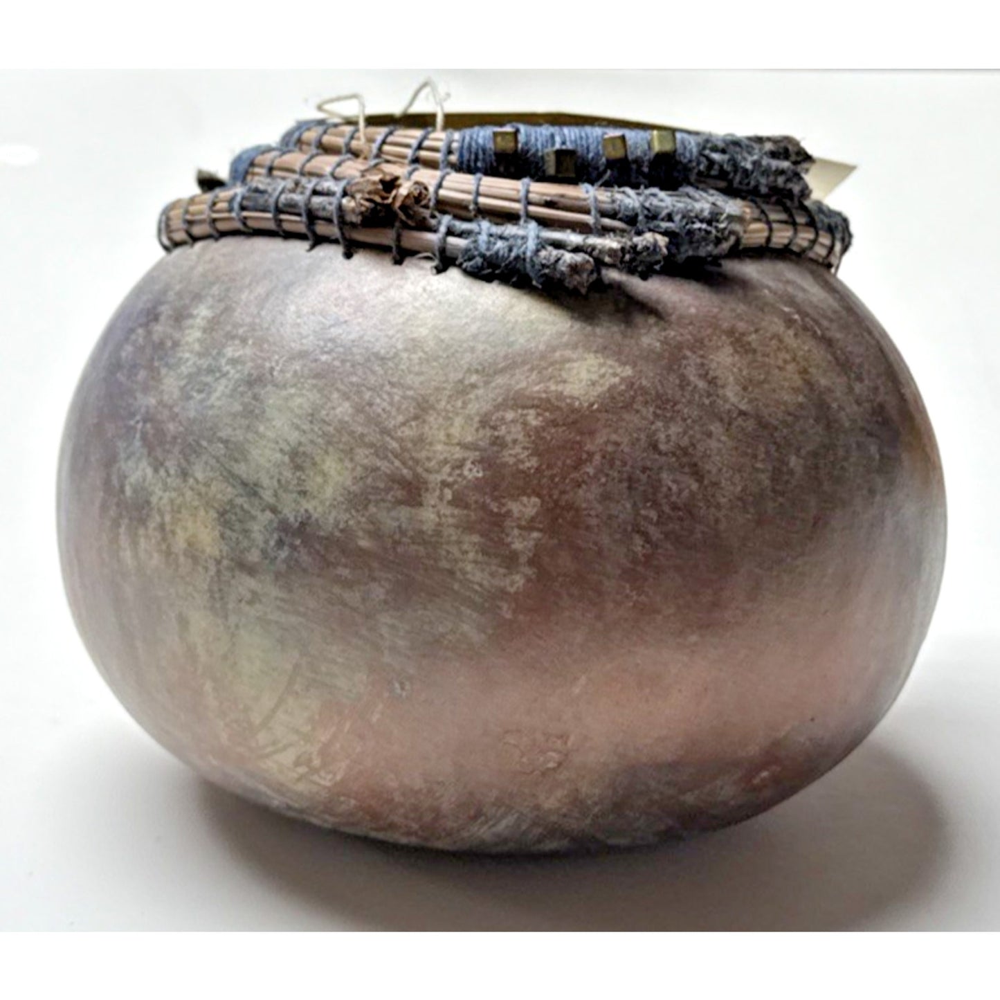 Vintage Phyl Campbell Handmade Gourd Basket Beadwork Signed