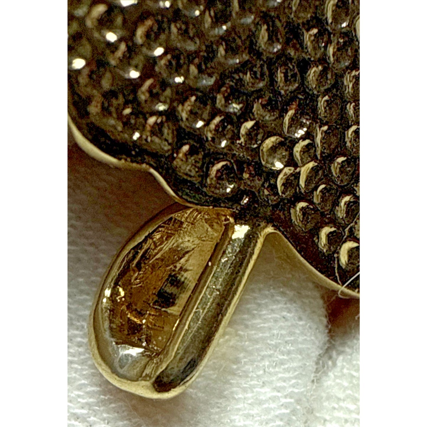 Vintage Gold Tone Floating Crystals Heart Pendant Black