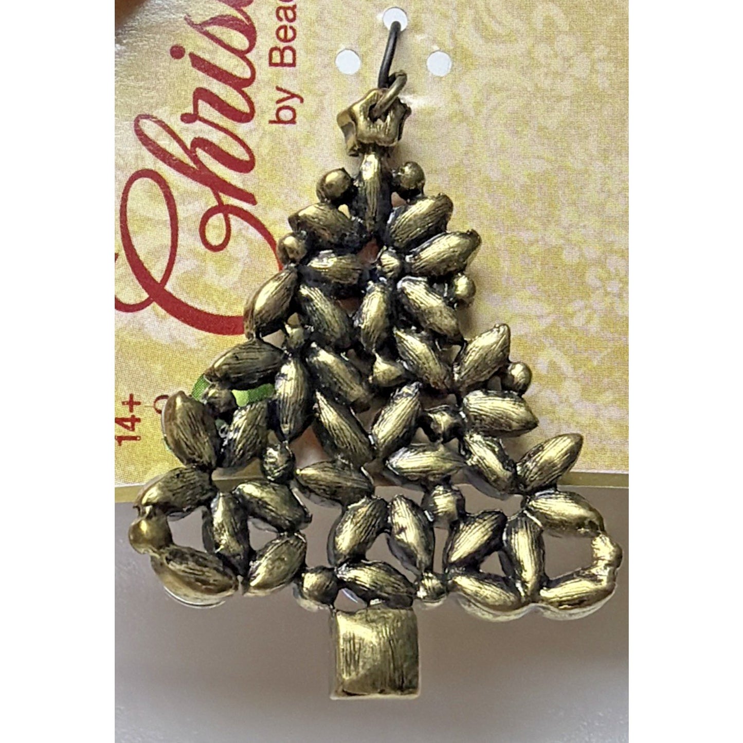 Lot of 2 Christmas Bead Treasures Christmas Tree Rudolph Jeweled Charms Pendants