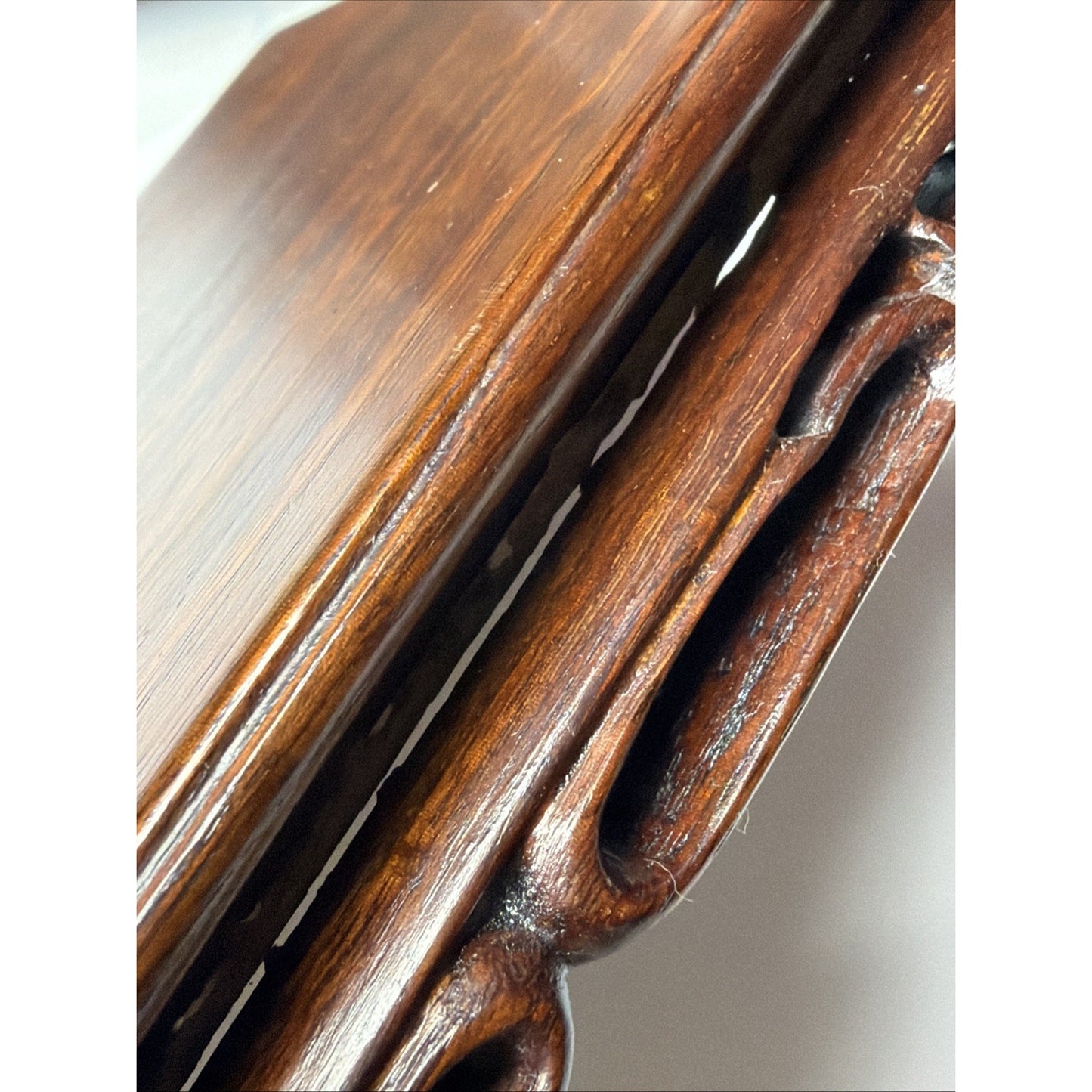Old Chinese Hard Wood Carved Display Stand Base Pedestal Table