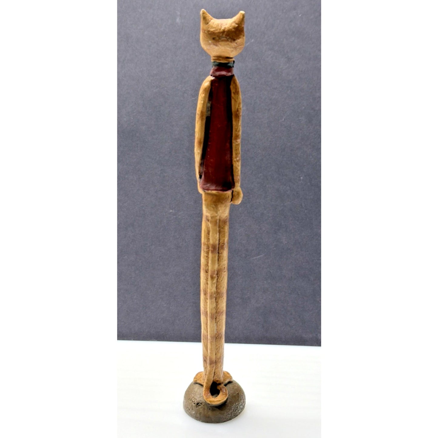 Vintage Folk Art Jim Shore Pencil Cat Man With Umbrella JS As Is