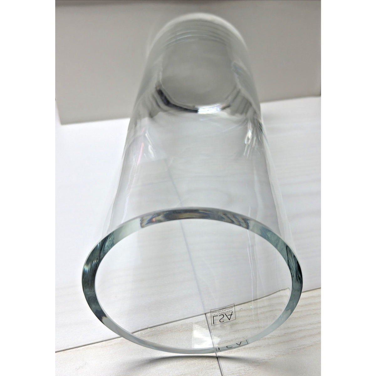LSA International Mouth Blown Column Vase Large Clear Cylinder Holder As Is