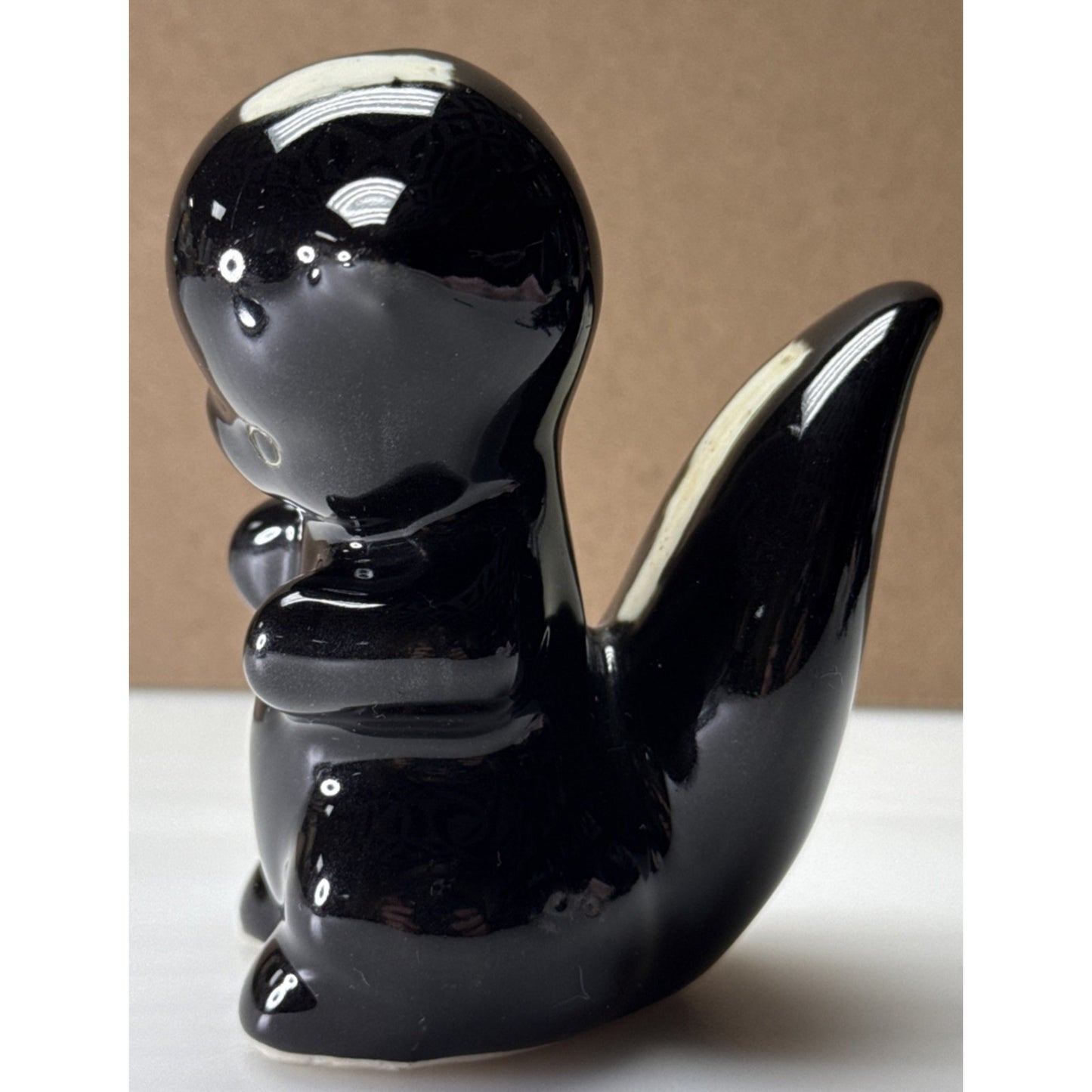 Vintage California Art Pottery Delee Black White De Skunk Stinkie Figurine