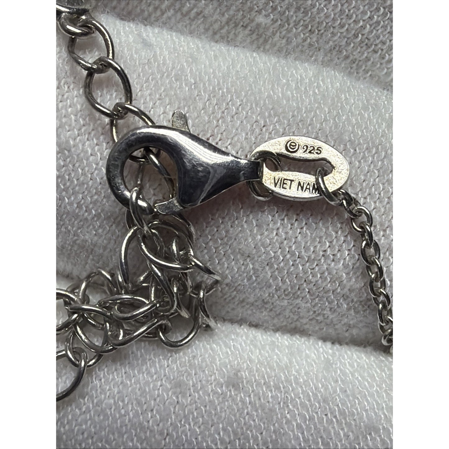 Vintage Sterling Silver Envelope Locket Love Note Message Charm Necklace CZ