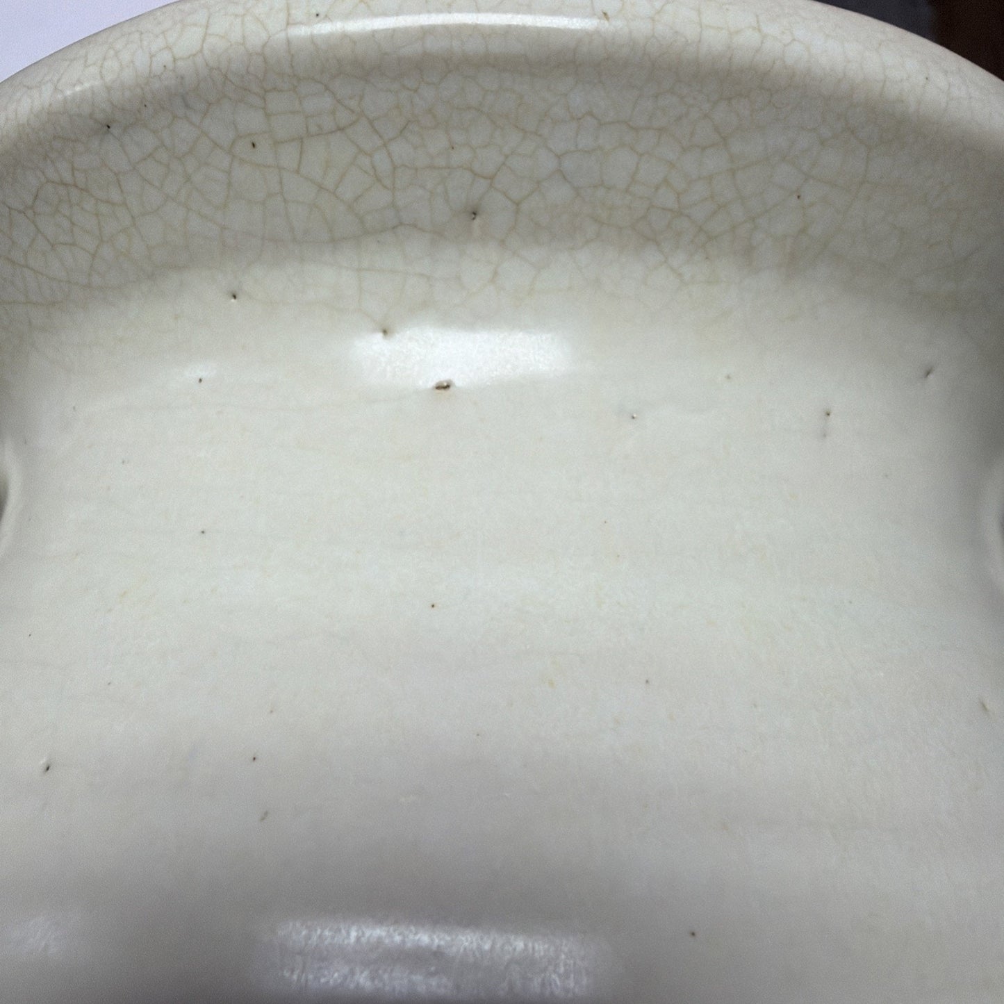 Art Deco McCoy Pottery White Matte Sand Dollar Vase Handles 14" As Is