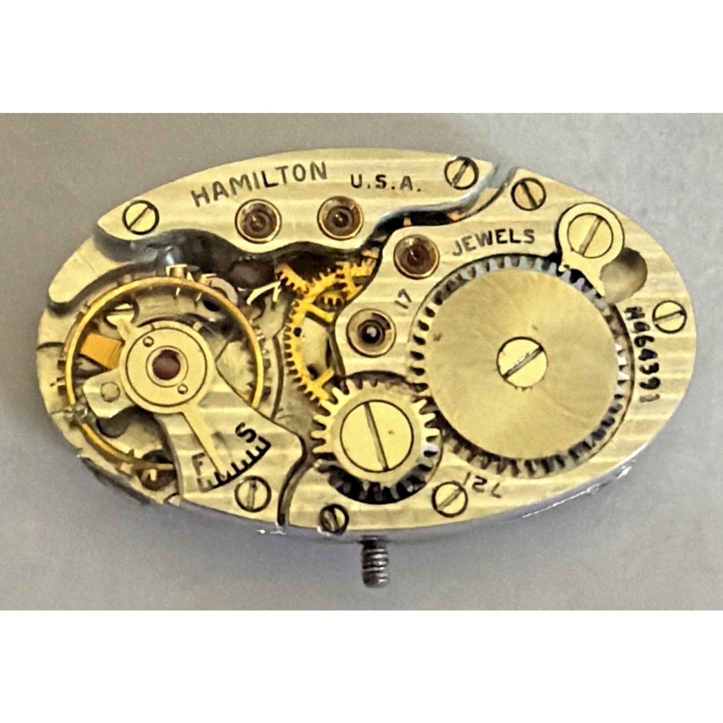 Old S&W Hamilton 14k Gold Filled 17 Jewel Wrist Watch Speidel Stretch Band As Is