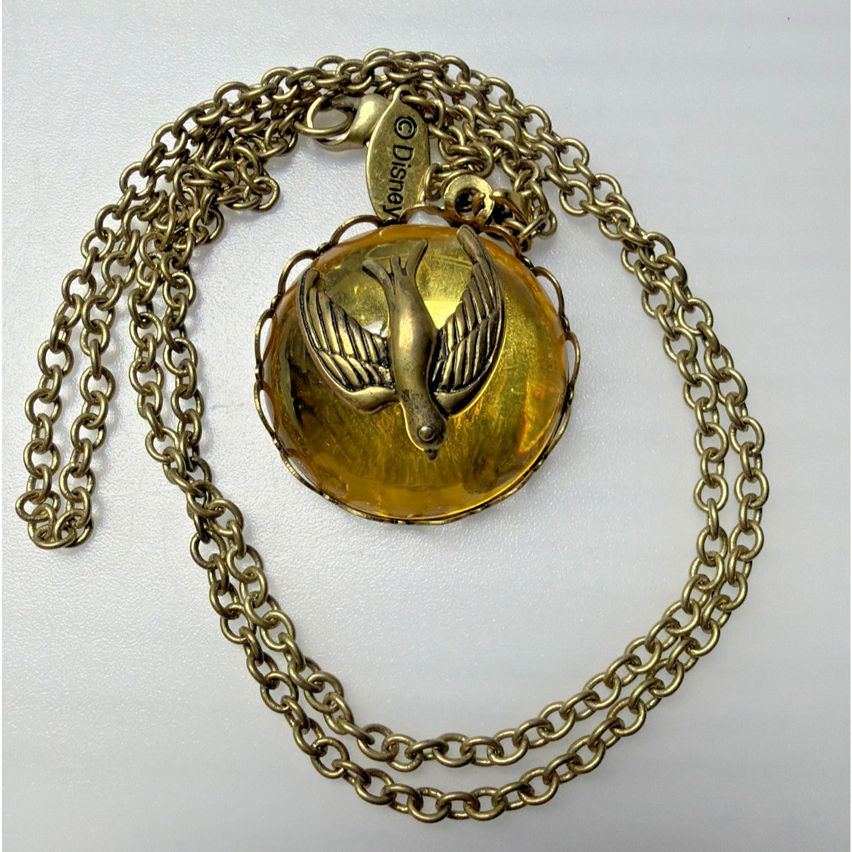 Vintage Disney Alice in Wonderland Sparrow Pendant Necklace