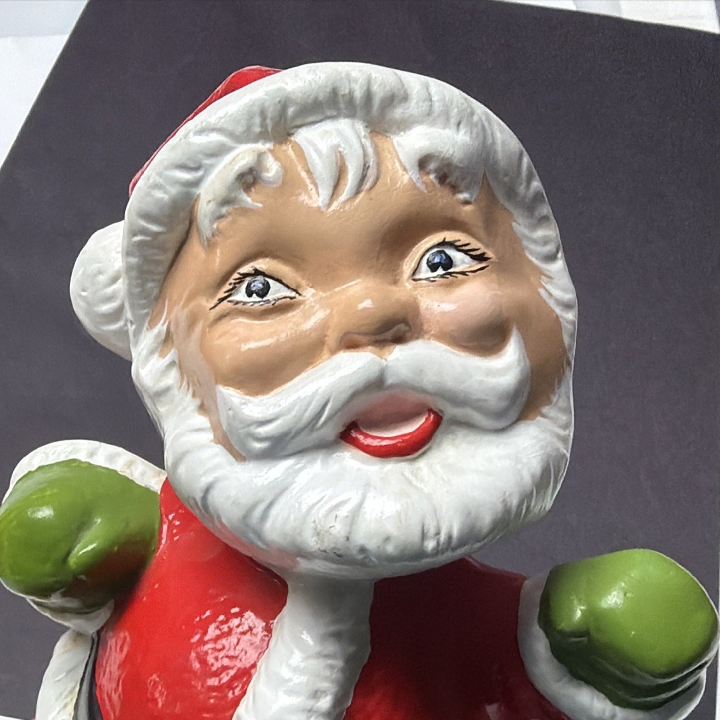 Vintage Gare Barbara Baldwin Ceramic Santa Claus Figurine Hand Painted
