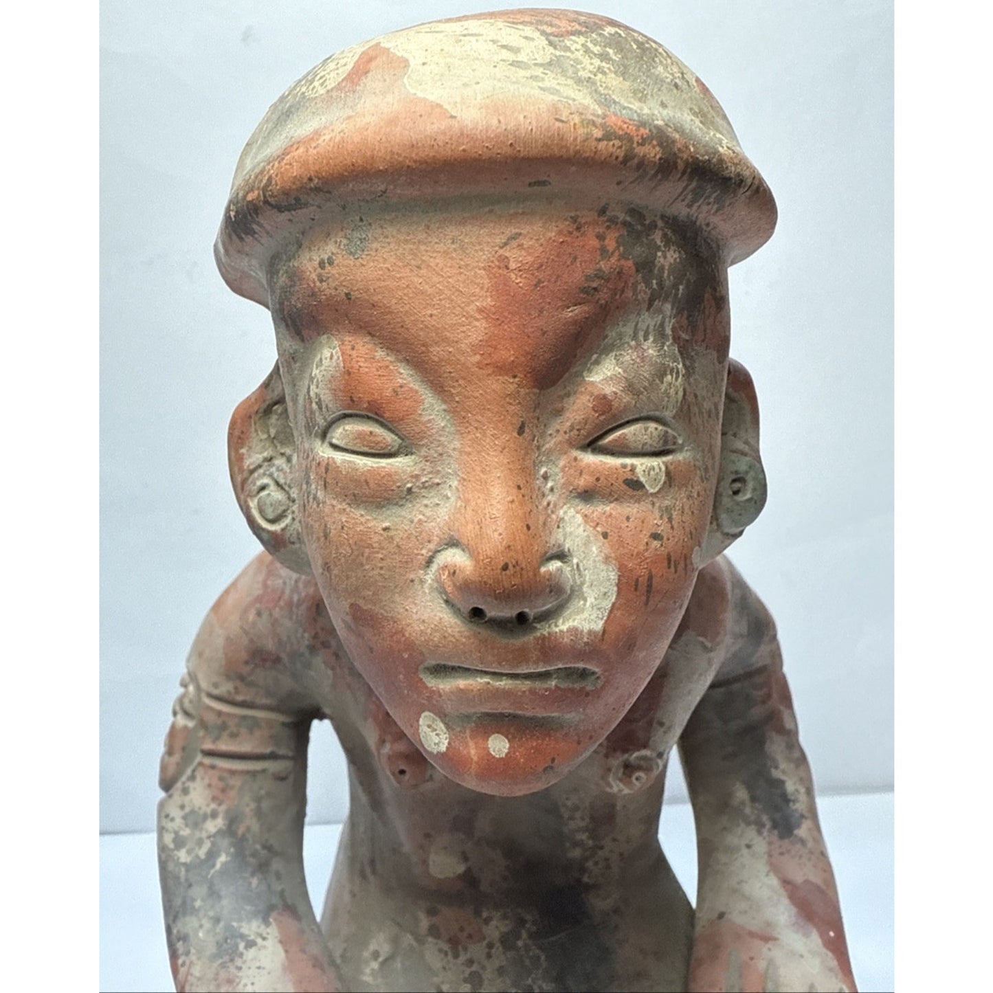 Old Mexican Terra Cotta Clay Zapotec Princess Sculpture Folk Art Marked As Is