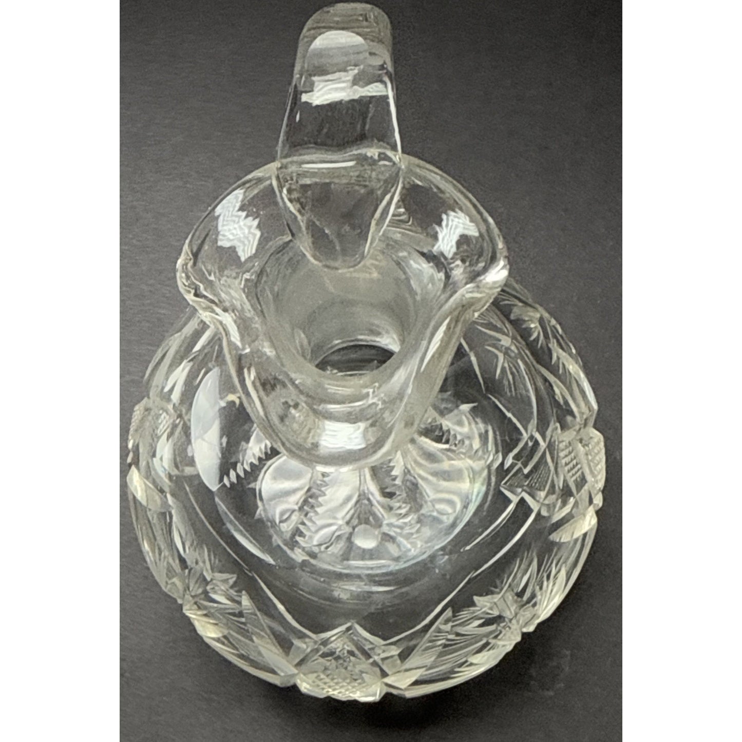 American Brilliant Cut Glass Cruet Oil Stopper Star Snowflake As Is