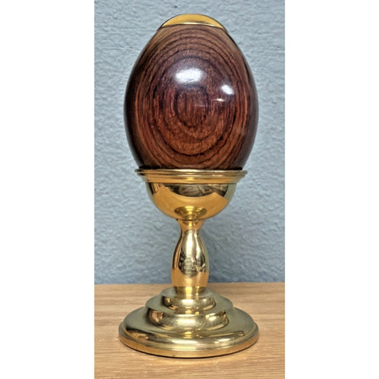 Vintage Van Cort Nicholas Wood Egg Kaleidoscope Heavy Brass Stand Signed