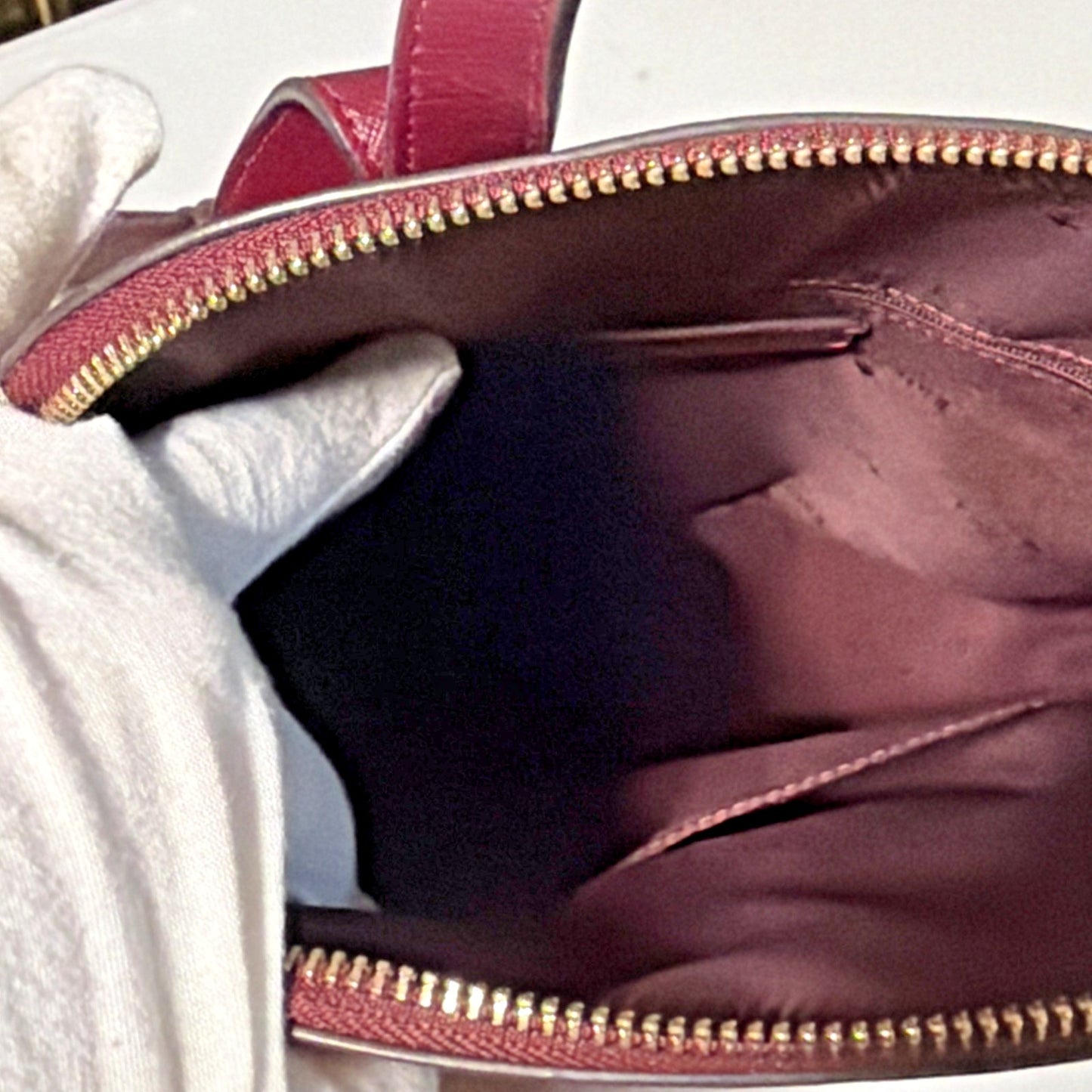 Kate Spade New York Staci Dome Saffiano Leather Backpack Burgundy