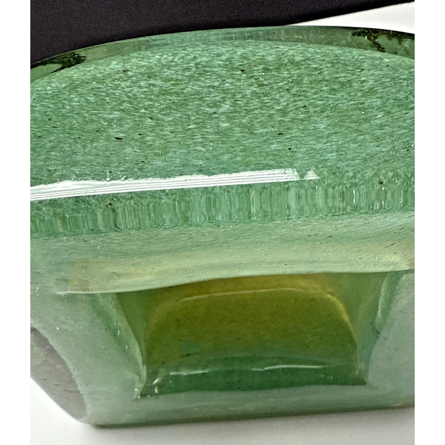 MCM Barovier Toso Eugenio or Aborigeni Art Glass Square Bowl Ashtray Gold Jade