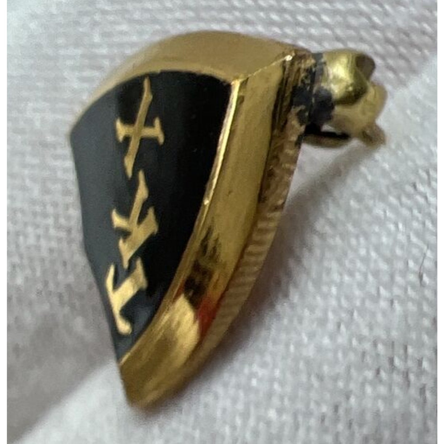 Vtg Gold Tone Black Enamel Tau Kappa Chi Epsilon Concordia Fraternity TKX Pin