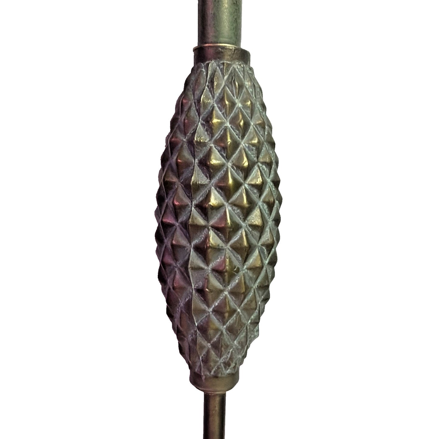 MCM Wescal Tall Cast Metal Bronze Lamp Pineapple Sculptural Footed Lily As Is