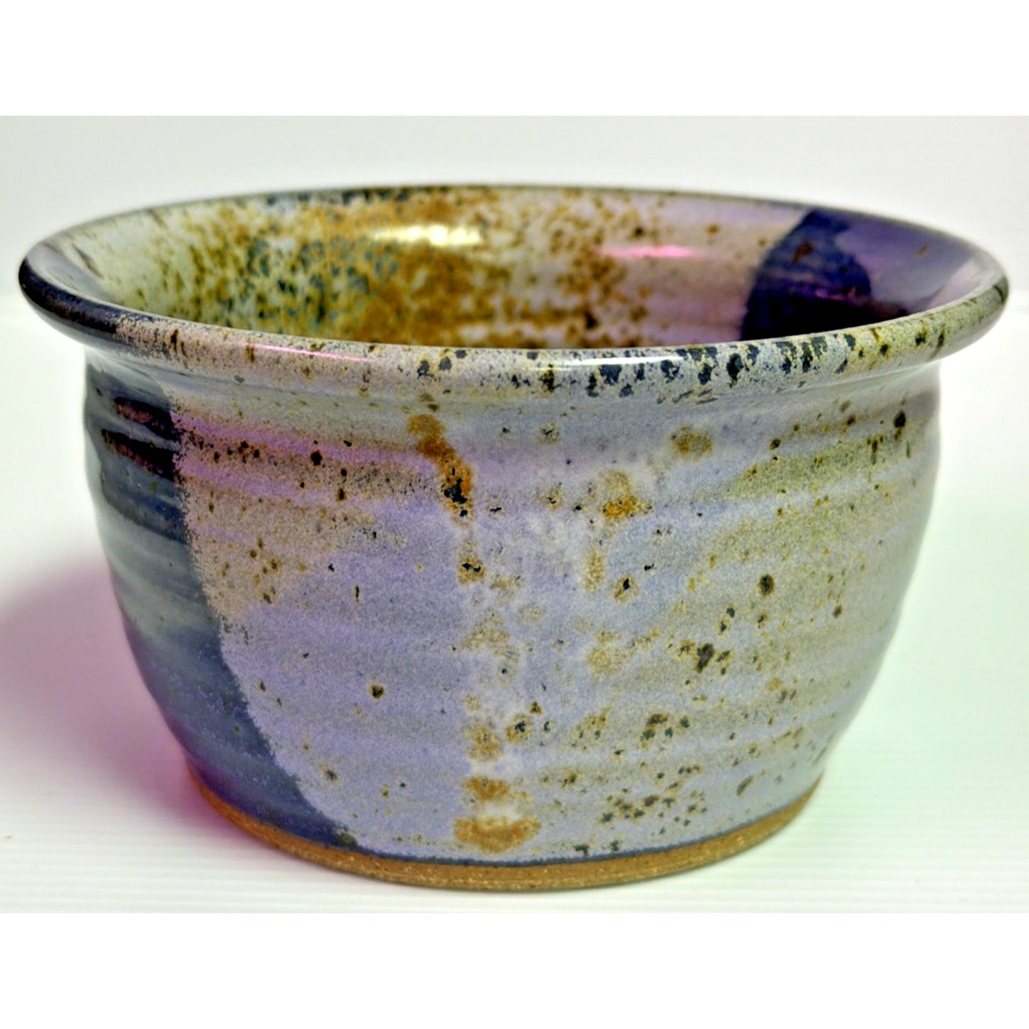 Studio Art Pottery Stoneware Bowl Glazed Speckled Multicolor Blue