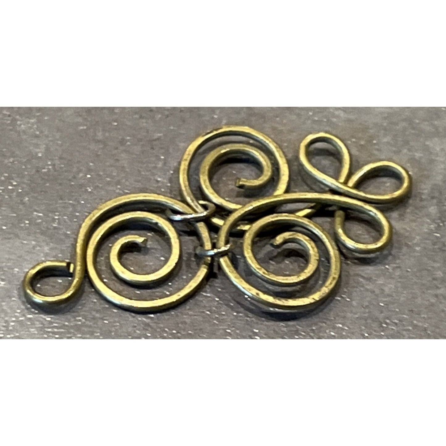 Vintage Celtic Budding Spiral Pendant Charm Gold Tone Brass