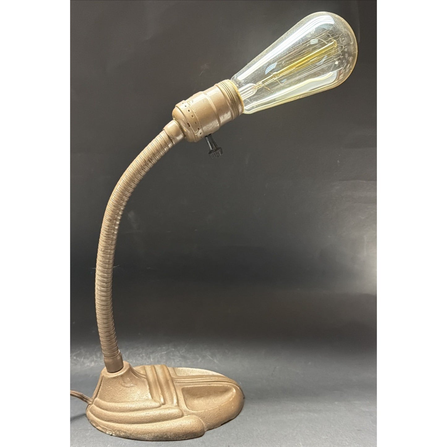 Art Deco Rodale Portable Gooseneck Cast Iron Industrial Table Desk Lamp As Is