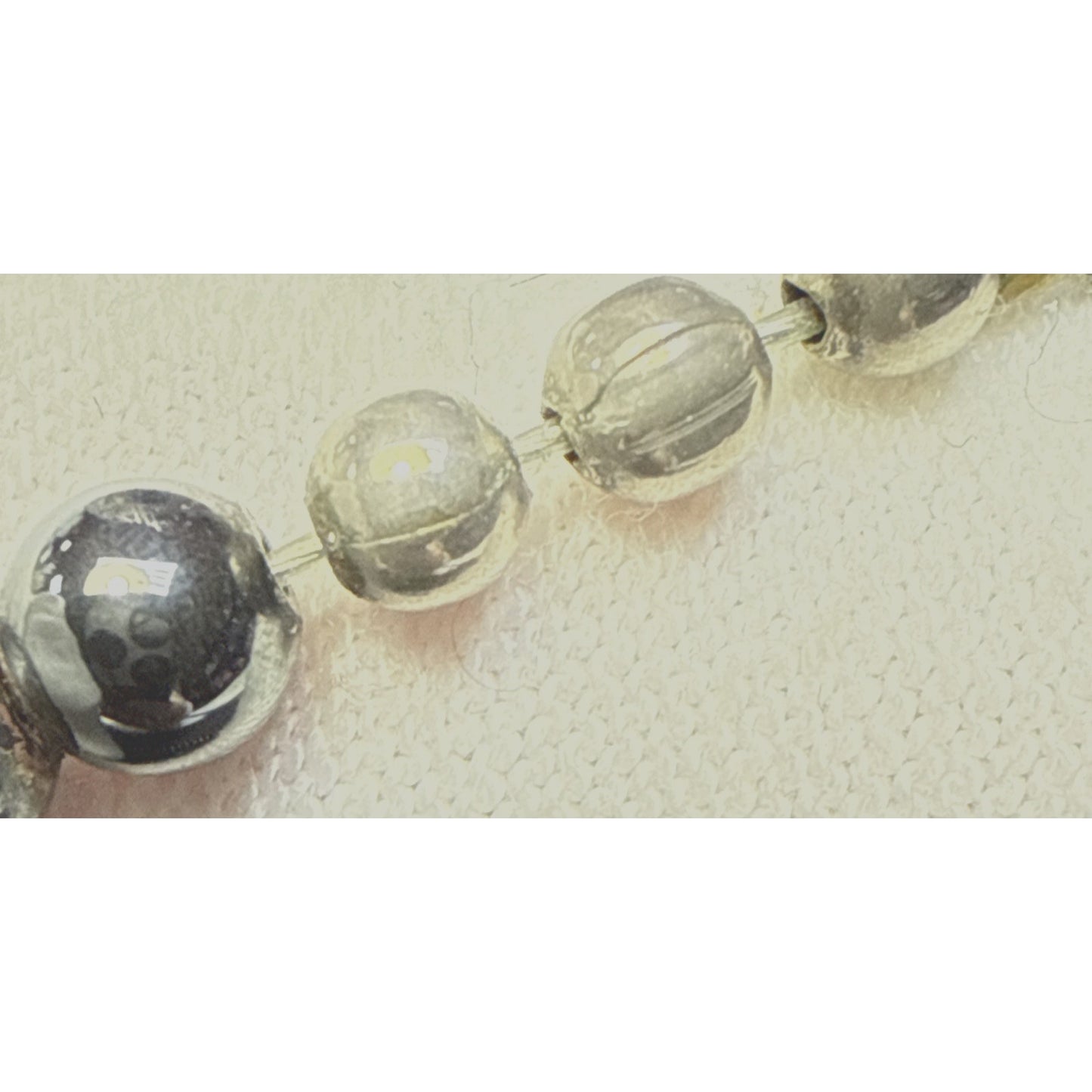 Navajo Pearl Hematite Sterling Silver Inlay Beaded Necklace