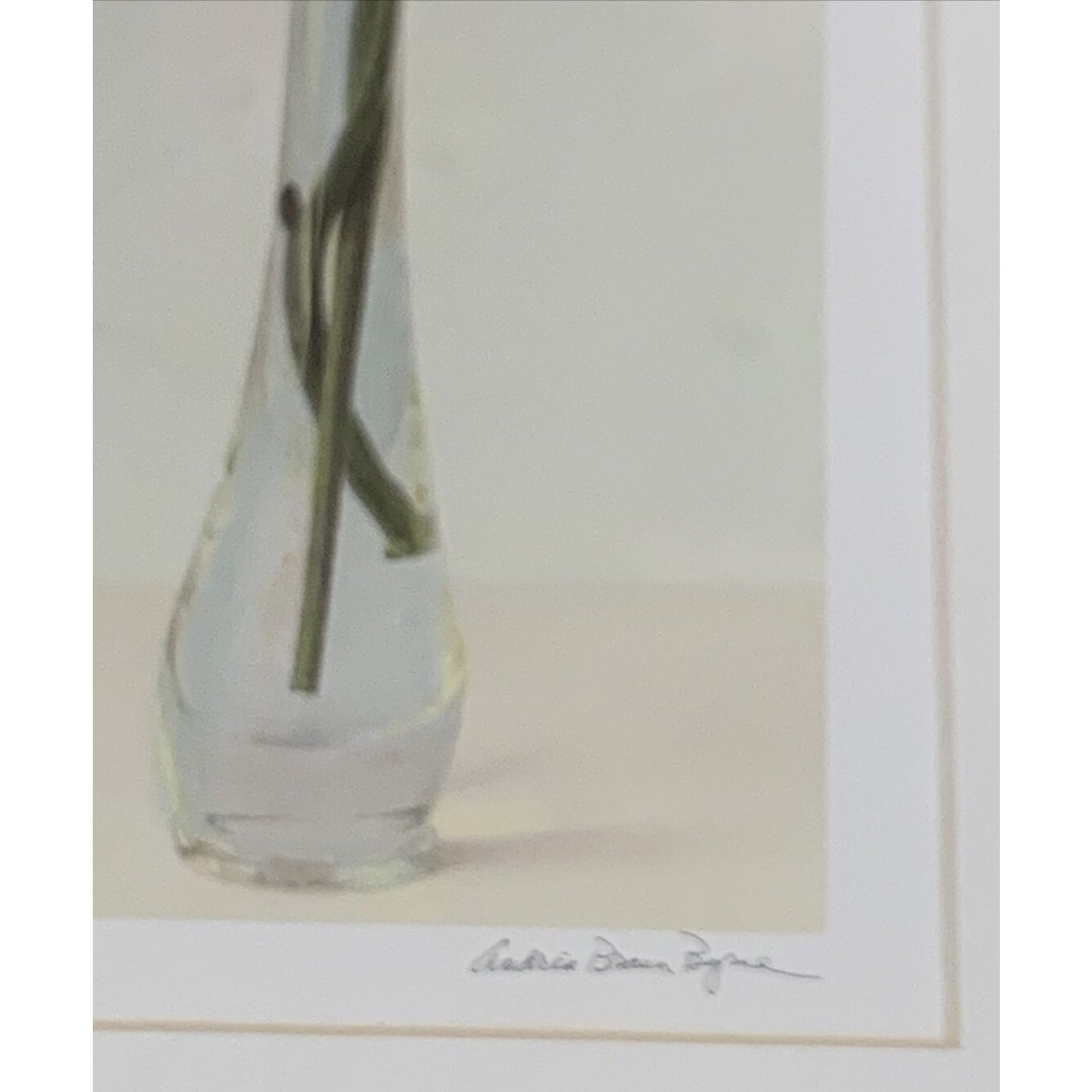 Andrea Braun Byrne Legacy Floral Print Matted Frame Yellow Flower Vase As Is