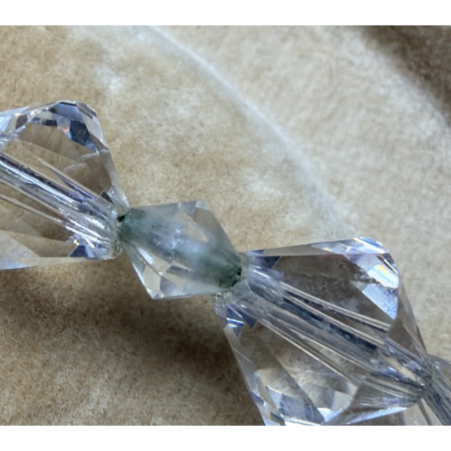Art Deco La Tausca Jewelry Box Rock Crystal Faceted Necklace As Is Read Descript