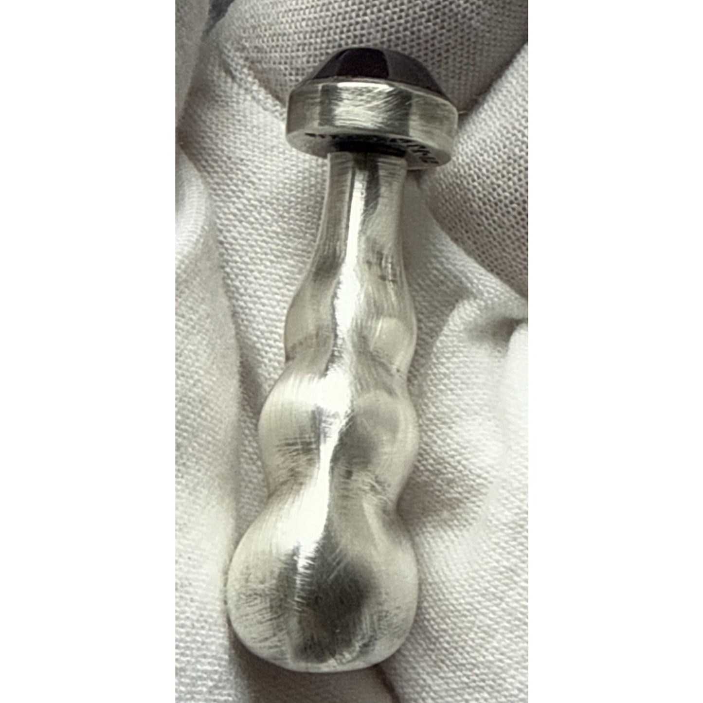 Taxco Sterling Silver TH-112 Mini Perfume Bottle Modern Blue Cabochon As Is