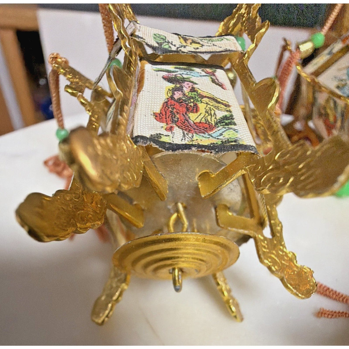 Vintage Lot of 3 Miniature Chinese Palace Lantern New Year Christmas Ornament