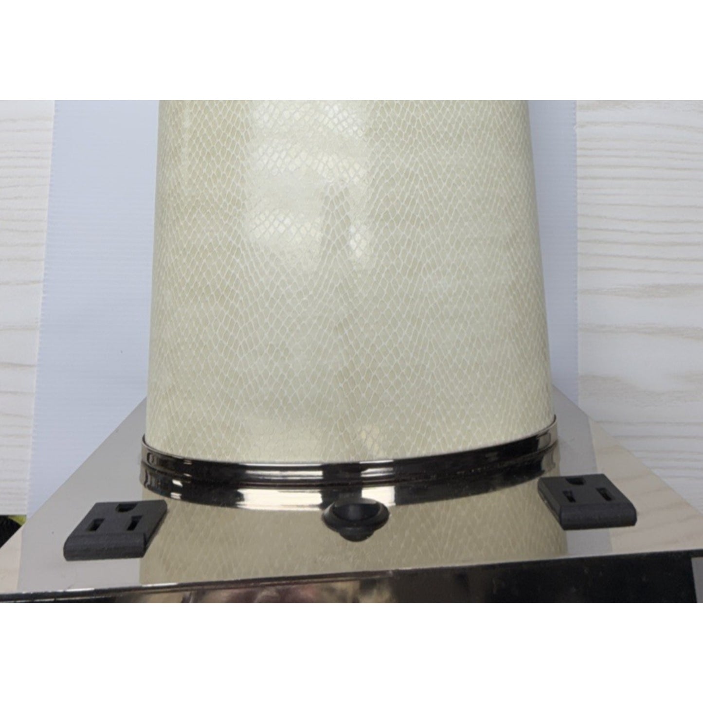 MCM Leather Snakeskin Lamp Push Button Double Light Push Button Plug In As Is