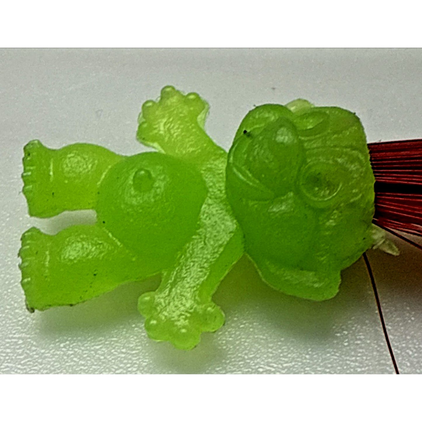 Vintage Mini Troll Doll Green Red Hair Gumball Glows KG Crazy Read