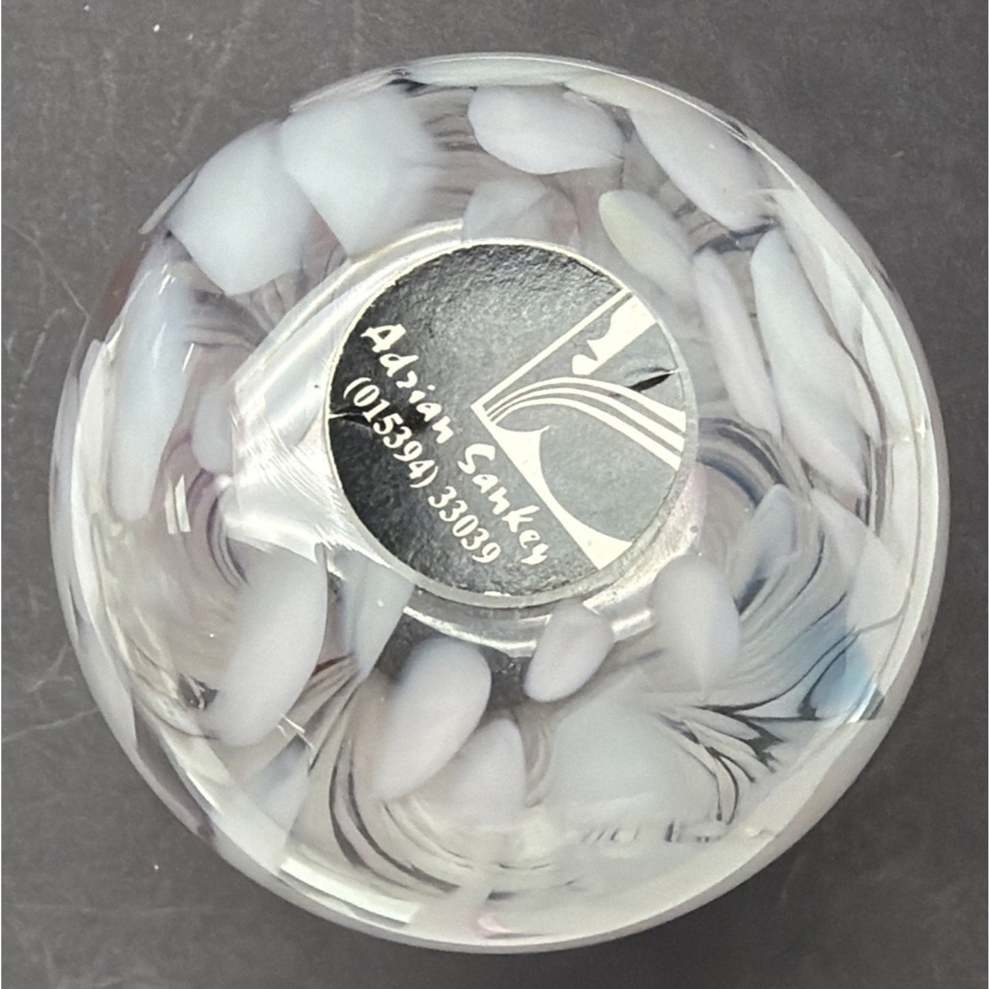 Adrian Sankey Studio Art Glass Vase Pink White Abstract Hand Blown Sticker