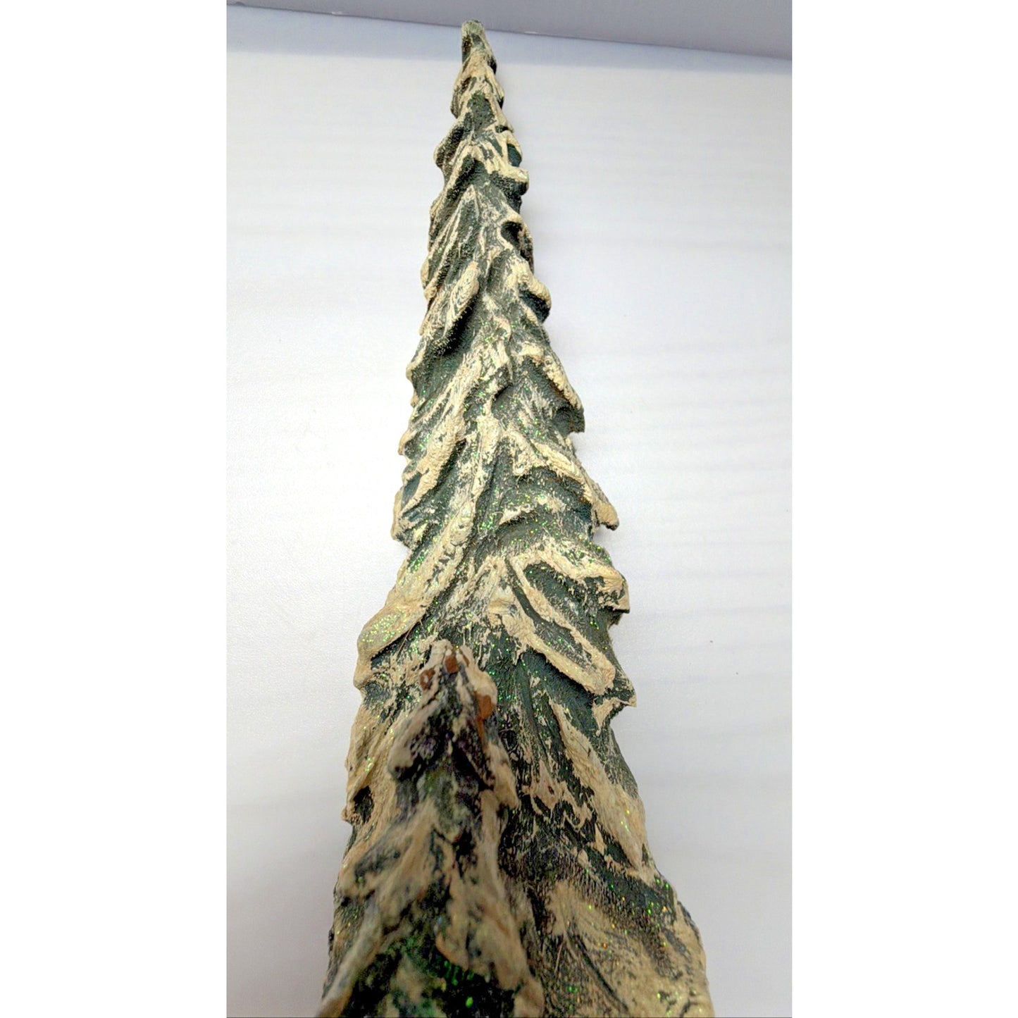 Vintage Kirt Curtis Wood Carved Evergreen Trees Hand Painted 11 inch