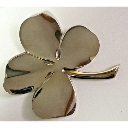 Vintage Gerity 24K Goldplate Four Leaf Clover Shamrock Paperweight As Is