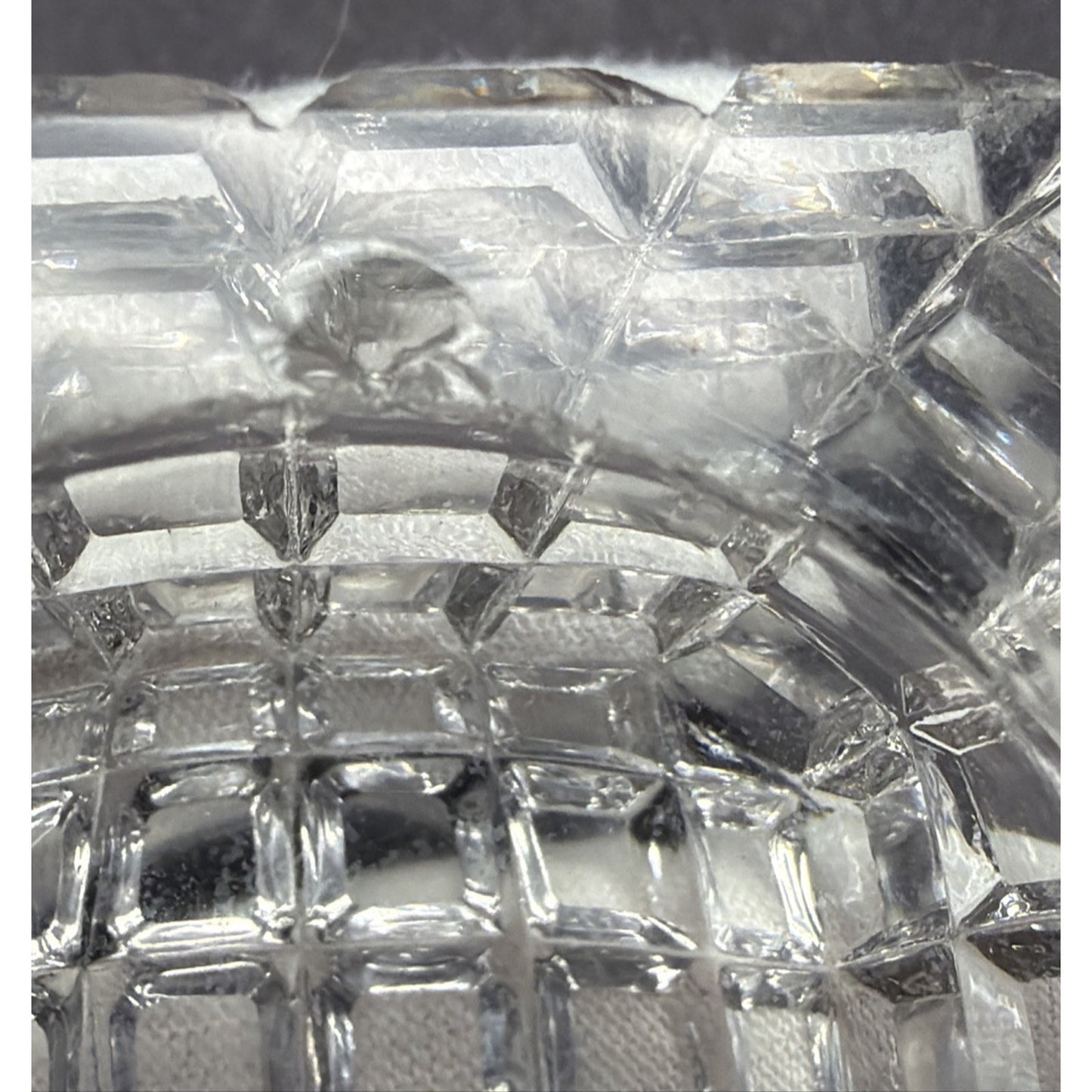 EAPG or ABP Lot of 6 Crystal Glass Square Open Salt Cellar Block Pattern As Is