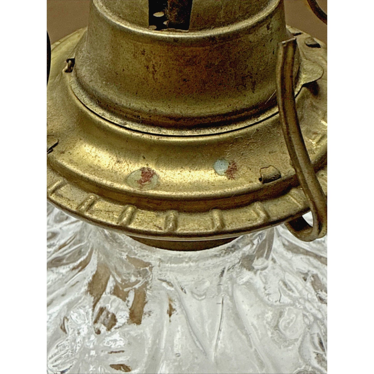 Antique EAPG Plume Atwood Triple Flower Forget Me Not Mini Oil Lamp Eagle Mfg Co